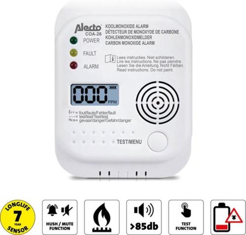 Alecto Koolmonoxidemelder alarm, Doe-het-zelf en Verbouw, Alarmsystemen, Nieuw, Detector, Sensor of Melder, Overige soorten, Ophalen of Verzenden
