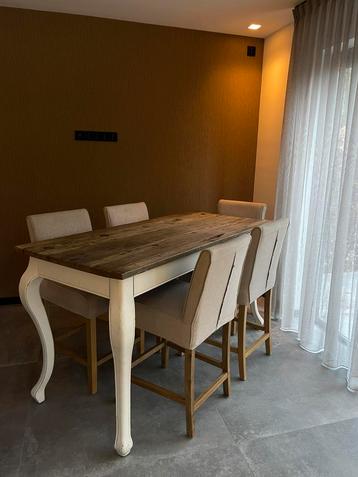 Riviera Maison Driftwood Bartafel 1.70x75 incl 6 barstoelen