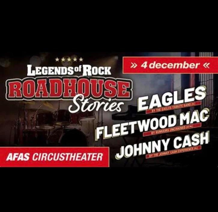Legends of rock 2-4 tickets 4/12 Circustheater, Tickets en Kaartjes, Concerten | Pop, Drie personen of meer, December