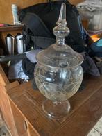 Antieke glazen bonbonnière met deksel, Antiek en Kunst, Antiek | Glas en Kristal, Ophalen of Verzenden