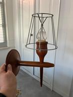 Vintage houten wandlamp, Ophalen of Verzenden, Gebruikt, Hout, Midcentury modern