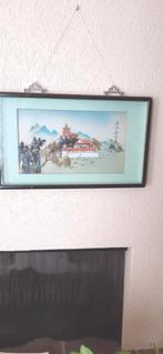 Sfeervol chinees landschap tableau m.parelmoer,schelpjes, Ophalen of Verzenden