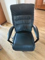 Mooie blauwe leren sta op stoel, Huis en Inrichting, Fauteuils, Ophalen, Zo goed als nieuw, 50 tot 75 cm, Leer