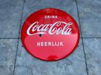 Origineel emaille reclame bord - Drink Coca Cola Heerlijk, Ophalen of Verzenden, Gebruikt, Reclamebord