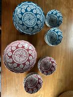 Servies blauw (10) en bruin/rood (12) - Nieuwstaat, Ophalen, Zo goed als nieuw, Overige stijlen, Aardewerk