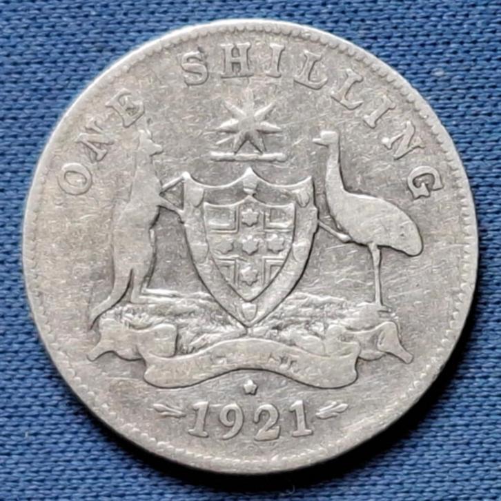 Australië 1 shilling 1921 Km 26, Postzegels en Munten, Munten | Oceanië, Losse munt, Zilver, Verzenden