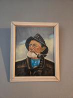 Olieverfschilderij van een Visser met Pijp, Antiek en Kunst, Kunst | Schilderijen | Klassiek, Ophalen