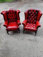 2 Chesterfield Fauteuils, Antiek en Kunst, Ophalen
