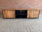 tv-meubel Industriële van Mangohout - 200 cm breed nu extra, Huis en Inrichting, Kasten | Ladekasten, 150 tot 200 cm, Nieuw, Ophalen of Verzenden