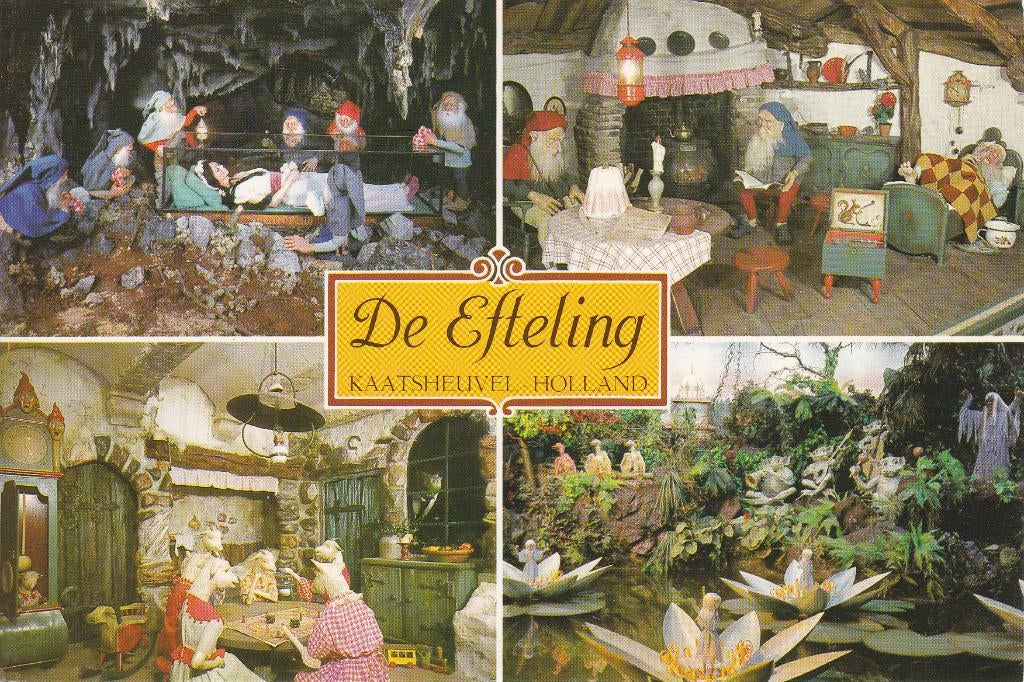 Efteling ansichtkaart sneeuwwitje 4-luik, Ophalen of Verzenden, Gebruikt, Overige typen
