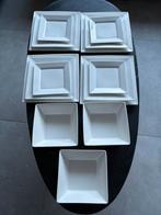 15 delig wit vierkant servies, Ophalen of Verzenden, Zo goed als nieuw, Porselein, Bord(en)