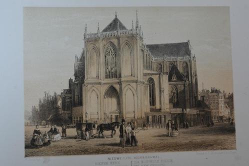 AMSTERDAM NIEUWE ZIJDS VOORBURGWAL NIEUWE KERK Litho GG4, Antiek en Kunst, Kunst | Litho's en Zeefdrukken, Verzenden