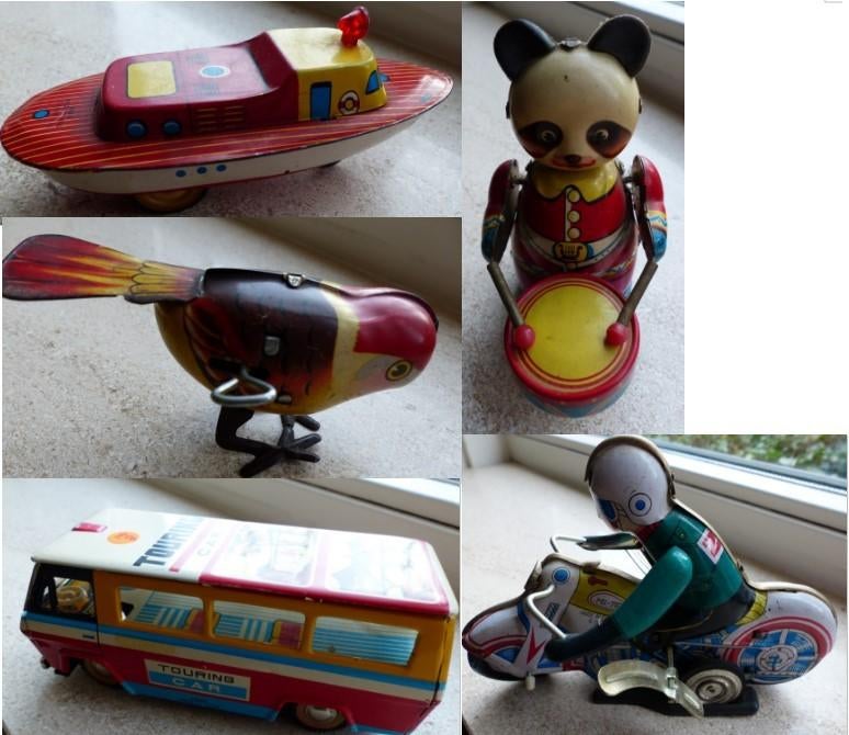 Uniek Lot China Shanghai Toys 5 Opwindbare Blikken Speelgoed, Antiek en Kunst, Antiek | Speelgoed, Ophalen of Verzenden