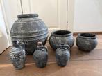 Set van Landelijke Bloempotten - Antraciet, Ophalen, Overige kleuren, Aardewerk of Porselein, Nieuw