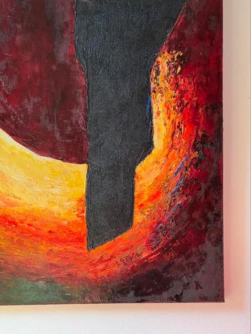 Uniek schilderij “Warme Gloed” (100x100cm) beschikbaar voor biedingen