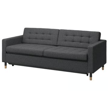 IKEA LANDSKRONA 3-zits slaapbank, Gunnared donkergrijs/hout - afbeelding 4