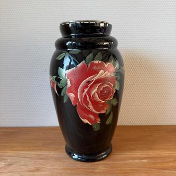 Zeldzame Antieke Booms Glazen Rozensteker Vaas, Bloem Decor beschikbaar voor biedingen