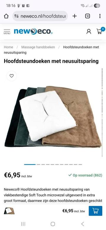 9 Hoofdsteundoeken met neusuitsparing - Neweco beschikbaar voor biedingen