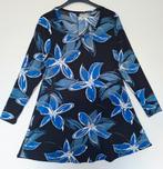 Prachtige zwart/blauwe Dolce Yoek Tuniek Mt M- 42/44/46, Yoek, Overige kleuren, Blouse of Tuniek, Ophalen of Verzenden