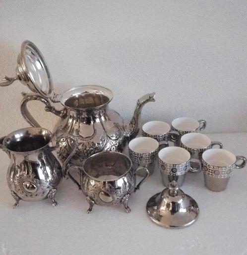 Luxe Marokkaanse   zilveren theeset, Antiek en Kunst, Antiek | Goud en Zilver, Verzenden