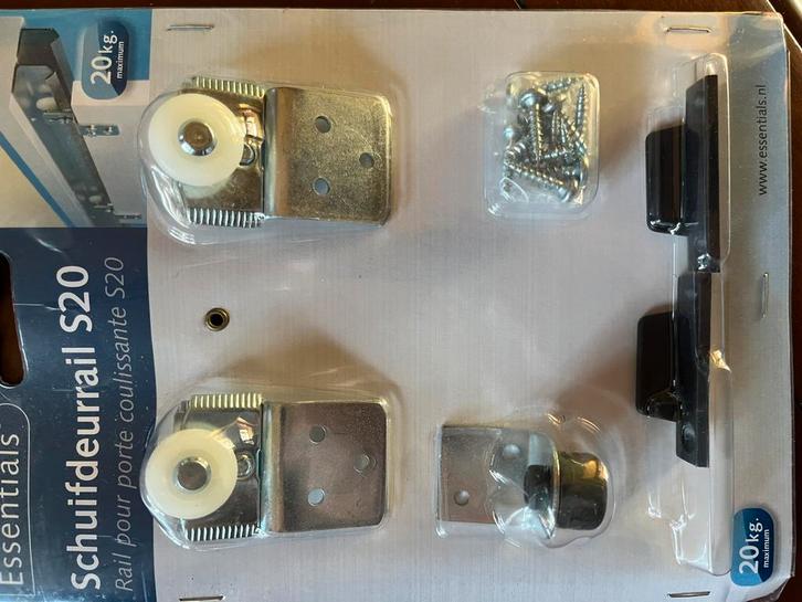 Schuifdeurrails met wielensets, Doe-het-zelf en Verbouw, Hang- en Sluitwerk, Nieuw, Overige materialen, Ophalen of Verzenden