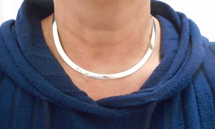 Zilveren vintage spang Mexico nr.961, Sieraden, Tassen en Uiterlijk, Kettingen, Zo goed als nieuw, Zilver, Zilver, Verzenden