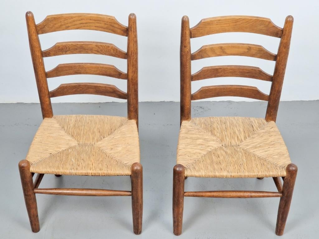 Set vintage brutalist charlotte perriand ladderstoel ‘60, Huis en Inrichting, Stoelen, Twee, Vintage, N, N