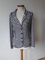 Zwart/wit streep tricot vestje van Hauber mt 44, Zwart, Maat 42/44 (L), Zo goed als nieuw, Jasje