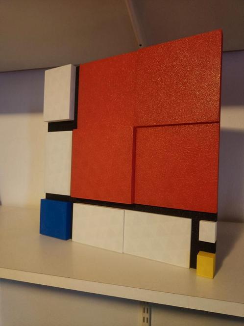 Mondriaan kuntswerk 3D, Antiek en Kunst, Kunst | Designobjecten, Ophalen of Verzenden