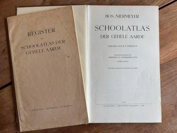 Bos-Niermeyer Schoolatlas der Gehele Aarde (1956) + register beschikbaar voor biedingen
