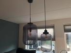 Set van 2 hanglampen met smoke glas, Huis en Inrichting, Ophalen, Zo goed als nieuw, Glas, Minder dan 50 cm