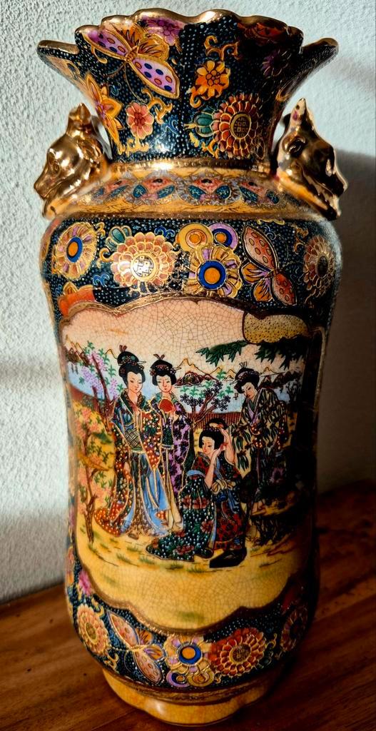 Prachtig versierde porseleinen Satsuma, Antiek en Kunst, Antiek | Vazen, Ophalen of Verzenden