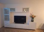 Ikea TV Meubel Hoogglans Wit met Glas, Huis en Inrichting, Kasten | Televisiemeubels, Ophalen, Zo goed als nieuw, 200 cm of meer