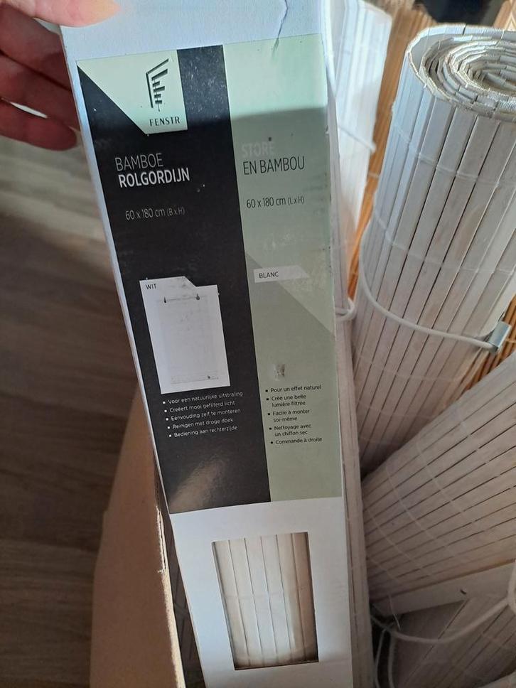 Bamboe rolgordijnen., Huis en Inrichting, Stoffering | Gordijnen en Lamellen, Zo goed als nieuw, 150 tot 200 cm, 50 tot 100 cm