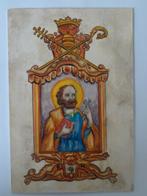 Devotieprent St Petrus sleutel initialen FM Italie, Verzamelen, Verzenden, Bidprentje