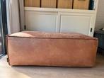 Woood poef cognac eco leer, Ophalen, 100 tot 125 cm, Leer, Zo goed als nieuw