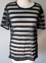 Shirt streep half doorschijnend.Atmosphere mt. 36, Zwart, Ophalen of Verzenden, Zo goed als nieuw, Korte mouw