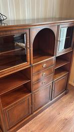 Mooie Heldense Exclusive kast met glas en lades, Huis en Inrichting, Ophalen, Eikenhout, Zo goed als nieuw, Met lade(s)