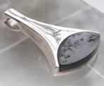 Zilveren design hanger Onyx gemerkt / Modern Scandinavisch, Ophalen of Verzenden, Zilver, Hanger, Met edelsteen