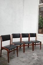 Vintage Deense eetkamerstoelen teak zwart skai, Ophalen, Zwart, Vintage, Zo goed als nieuw