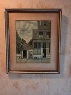 Reproduktie van het schilderij "Het Straatje" van J. Vermeer, Ophalen of Verzenden