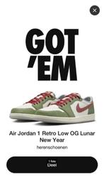 Air Jordan 1 Retro Low OG Lunar New Year EU44.5, Kleding | Heren, Nieuw, Ophalen of Verzenden, Sneakers of Gympen, Nike