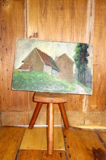 olieverfschilderij op paneel * mid century * frans landschap beschikbaar voor biedingen