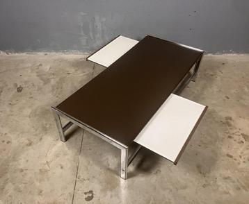 Vintage Salontafel Chroom Bruin Seventies beschikbaar voor biedingen