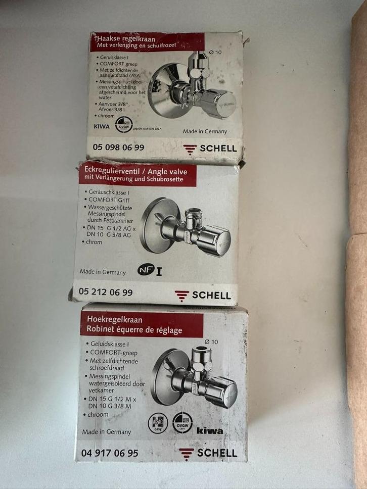 5x hoekregelkraan hoekstopkraan haakse regelkraan Schell, Doe-het-zelf en Verbouw, Sanitair, Nieuw, Ophalen of Verzenden