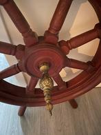 Teak houten stuurwiel decoratie, Ophalen of Verzenden, Gebruikt