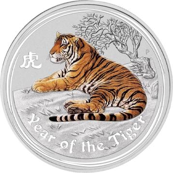 1 oz zilver Year of the tiger 2010 gekleurd beschikbaar voor biedingen