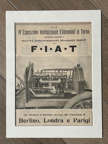 Italiaans Advertentie 1907 Fiat! Mooi in passe partout beschikbaar voor biedingen