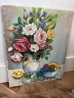 Bloem bloemen schilderij bloemenschilderij fruit schaal, Antiek en Kunst, Ophalen of Verzenden