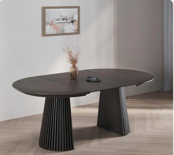 NIEUW in doos – Uitschuifbare Japandi eettafel (donkerbruin), Huis en Inrichting, Tafels | Eettafels, Nieuw, 50 tot 100 cm, 150 tot 200 cm